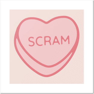 Pink Candy Conversation Heart Scram Posters and Art